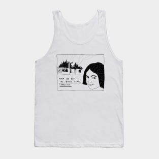 Disaster Girl Meme - Pop culture illustration Funny Tank Top